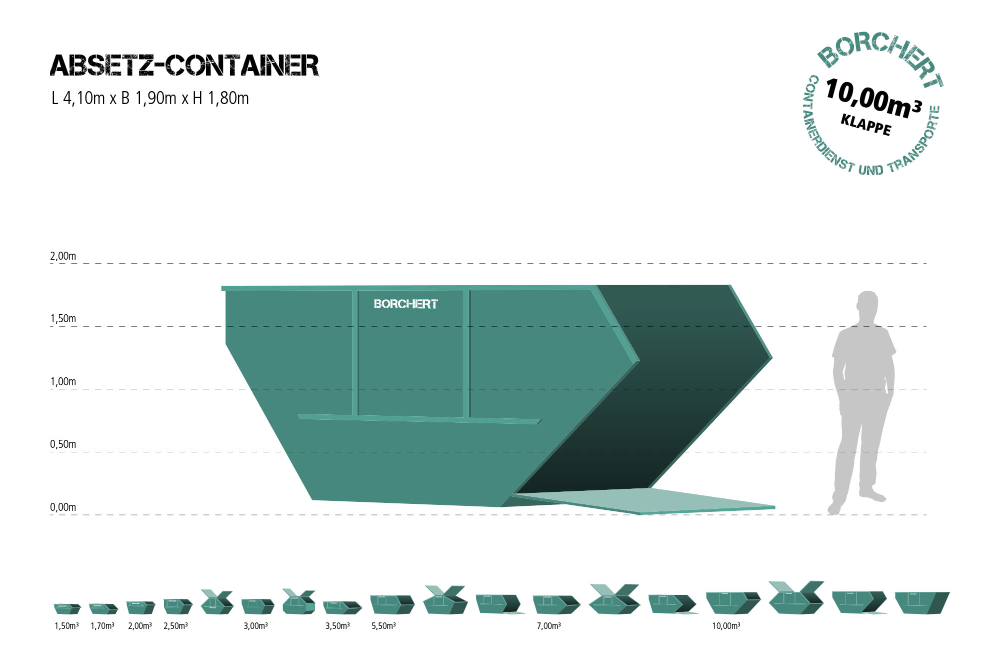 Absetzcontainer 10m³ mit Klappe